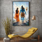 Divine Shiv Ji & Parvati Glass Finish Vertical Wall Art