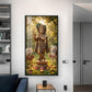 Lord Krishna With Playing the Flute Glass Finish Vertical Wall Art