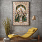Lord Murugan with Valli and Devasena Glass Finish Vertical Wall Art