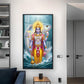 Lord Vishnu With Matsya Avatar Glass Finish Vertical Wall Art