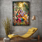 Generic Radha Krishna Glass Finish Vertical Wall Art