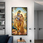 Radha Krishna Divine Love Glass Finish Vertical Wall Art