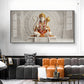 Lord Hanuman Glass Finish Horizontal Wall Art