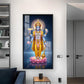 Divine Lord Vishnu Ji On Lotus Glass Finish Vertical Wall Art