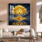Divine Tree Kalpavriksha Glass Finish Square Wall Art
