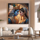 Divine Lord Radha and Krishna Glass Finish Square Wall Art