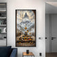 Lord Shiva Shivlingam Glass Finish Vertical Wall Art