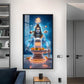 Meditating Lord Shiv Ji Glass Finish Vertical Wall Art