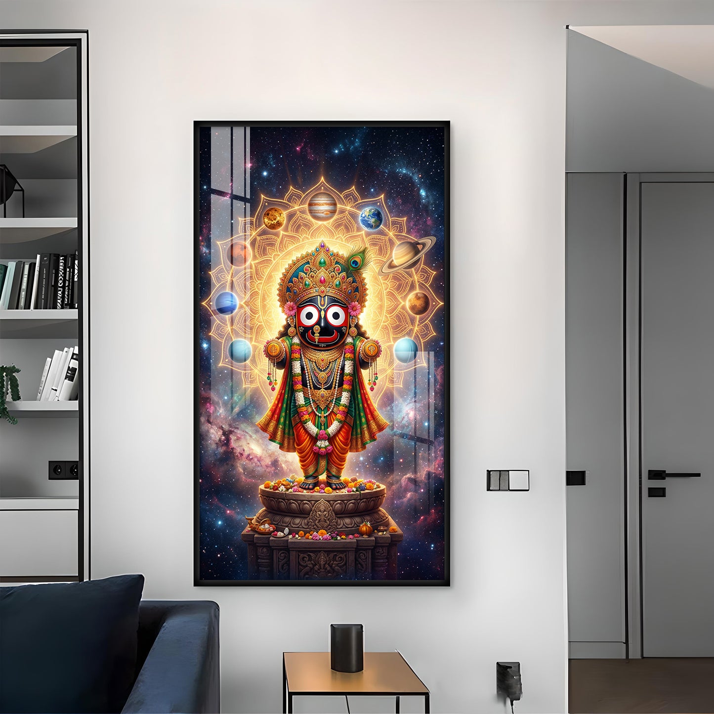 Lord Jagannath Prabhu Glass Finish Vertical Wall Art