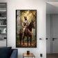 Maratha Shivaji Maharaj Glass Finish Vertical Wall Art
