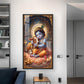 Little Kanha With Calf Glass Finish Vertical Wall Art