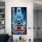 Lord Shiv Bhagwan Glass Finish Vertical Wall Art