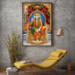 Sai Baba Religious Glass Finish Vertical Wall Art