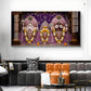Hindu Deities Lord Jagannath, Subhadra, & Balabhadra Glass Finish Horizontal Wall Art