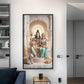Shiva Parivar Glass Finish Vertical Wall Art
