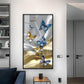 Radiant Butterfly Dance Glass Finish Vertical Wall Art