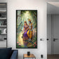 Radha Rani With Krishna Glass Finish Vertical Wall Art