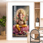 Lord Ganesh Ji Glass Finish Vertical Wall Art