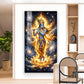Lord Krishna Playing Bansuri Glass Finish Vertical Wall Art