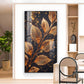 Sparkle Gold Foliage Leaves Glass Finish Vertical Wall Art