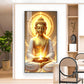 Buddha's Golden Horizon Glass Finish Vertical Wall Art