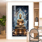 Meditating Buddha Glass Finish Vertical Wall Art