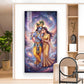 Divine Radhe Rani With Krishna Ji Glass Finish Vertical Wall Art