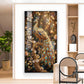 Elegant Peacock Fantasy Glass Finish Vertical Wall Art