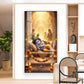 Sleeping Little Krishna Glass Finish Vertical Wall Art