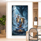 Meditating Lord Shiv With Nandi Glass Finish Vertical Wall Art