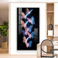 Blue & Pink Glowing Butterflies Glass Finish Vertical Wall Art