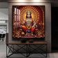 Divine Lord Hanuman Ji Glass Finish Square Wall Art