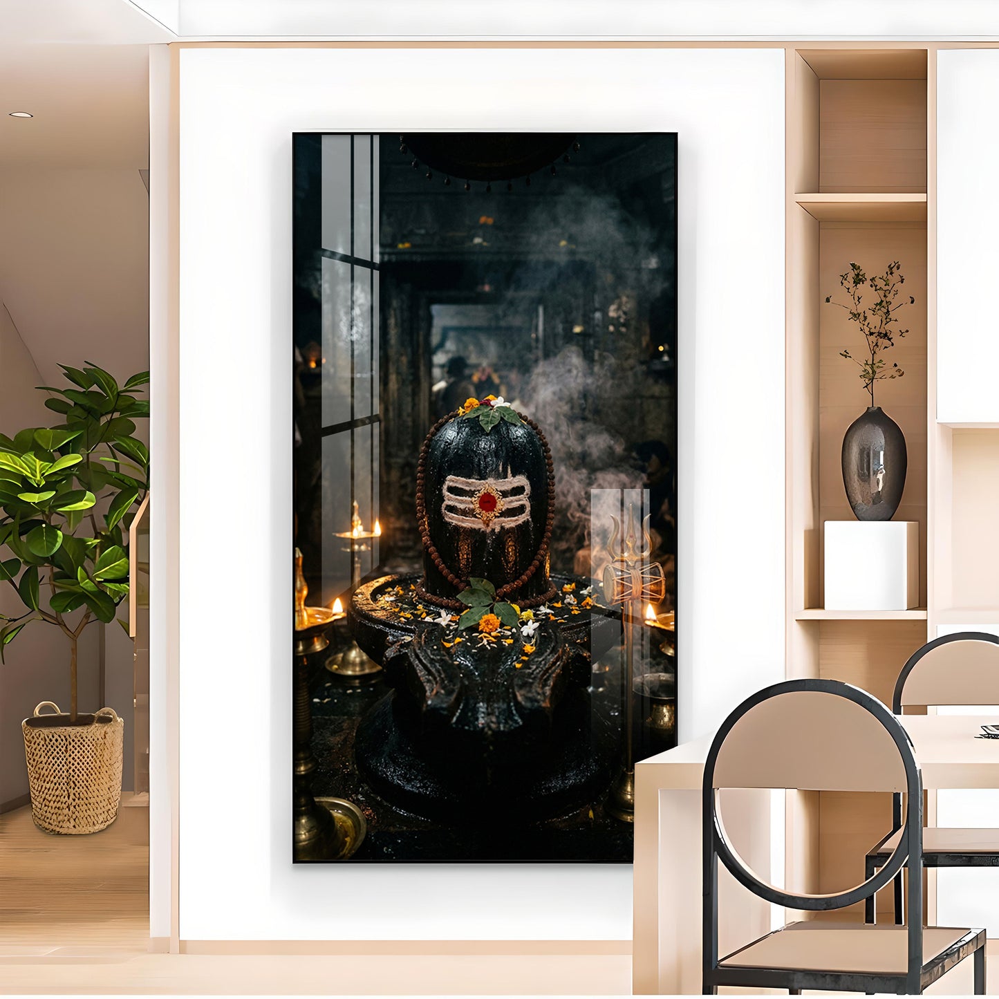 Shiv Maheshwar Glass Finish Vertical Wall Art
