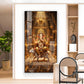 Ganesh Ji With Mushak Glass Finish Vertical Wall Art