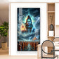 Lord Mahadev Blessing Glass Finish Vertical Wall Art