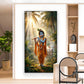 Lord Krishna Ji Playing Flute Glass Finish Vertical Wall Art