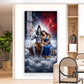 Hindu Deities Shiva & Parvati Glass Finish Vertical Wall Art