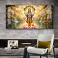 Lord Vishnu Glass Finish Horizontal Wall Art