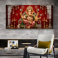 Hindu Devotional Ganpati Bappa Glass Finish Horizontal Wall Art