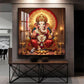 Hindu God Ganesha Ji Glass Finish Square Wall Art