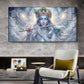 Lord Krishna Eternal Devotion Glass Finish Horizontal Wall Art