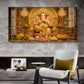 Lord Ganpati Bappa Glass Finish Horizontal Wall Art