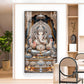 Depicts Lord Ganesha Glass Finish Vertical Wall Art