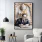 Dr. B.R. Ambedkar and Buddha Glass Finish Vertical Wall Art