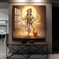 God Hanuman Ji Glass Finish Square Wall Art