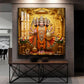 Panchmukhi Hanuman Ji Glass Finish Square Wall Art