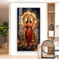 Divine Maa Durga Glass Finish Vertical Wall Art