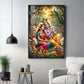 Generic Radha Krishna Glass Finish Vertical Wall Art