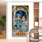 Radha & Krishna Masterpiece Glass Finish Vertical Wall Art