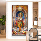Divine Krishna With Flute Glass Finish Vertical Wall Art